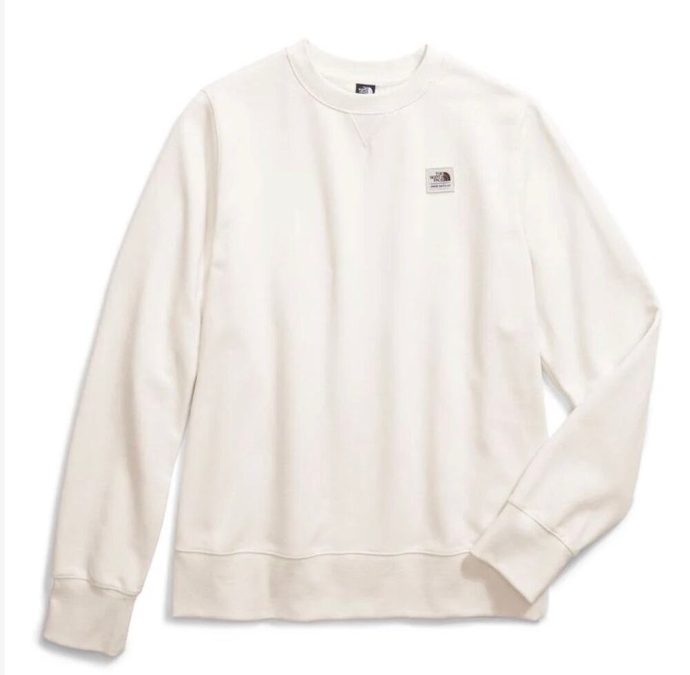 The North Face Cream Heritage Patch Crew Sweatshirt  womens Size Medium neutral